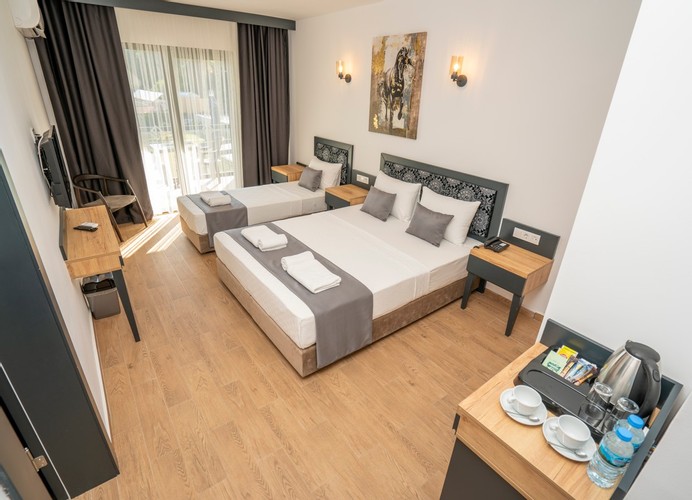 Deluxe Oda, Havuz Manzaralı (3 Kişilik, Balkonlu)